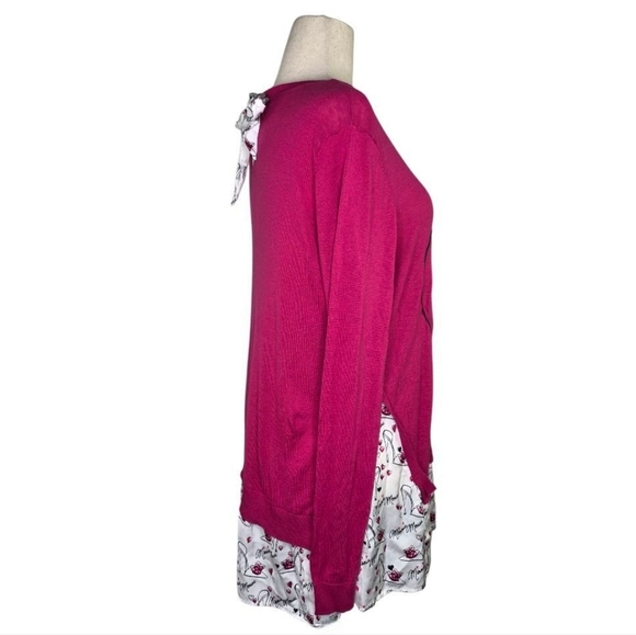 Disney Parks Minnie Mouse Bow Pink Layered Long Sleeve Sweater XL - Picture 4 of 6